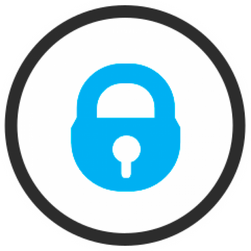 Onlyfans logo which is a Grey circle with a white background along with a lock with a key hole in the middle